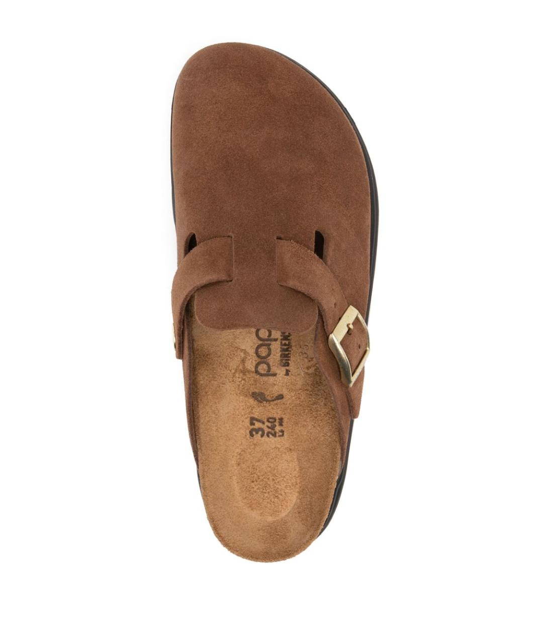 BIRKENSTOCK Коричневые кожаные сабо, фото 2