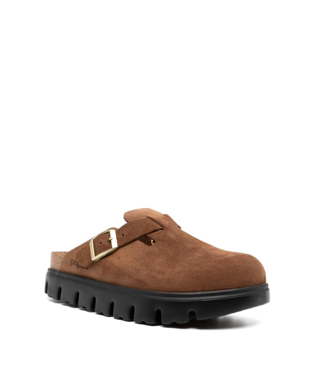 BIRKENSTOCK Коричневые кожаные сабо, фото 4