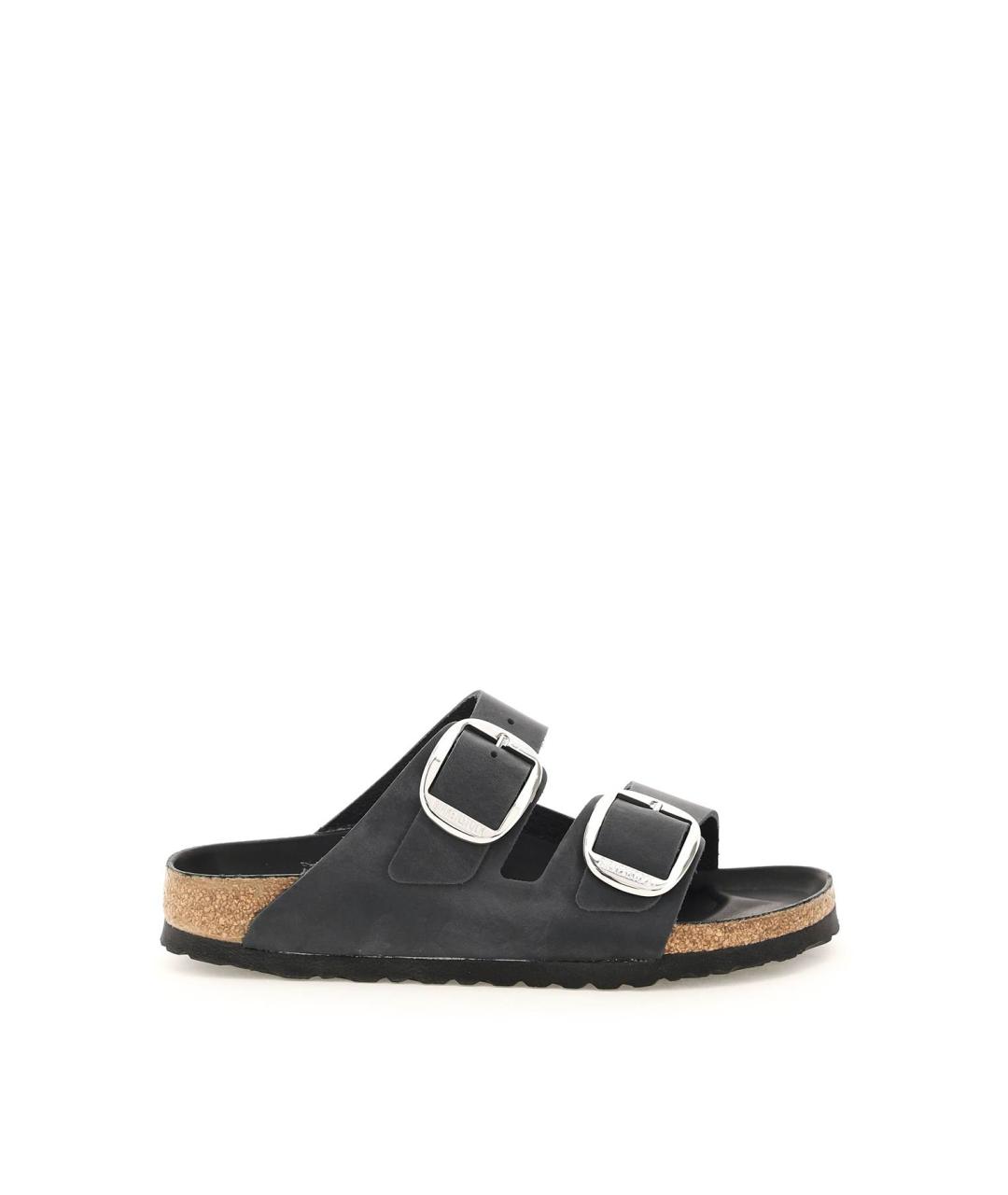 BIRKENSTOCK Черные кожаные шлепанцы, фото 2