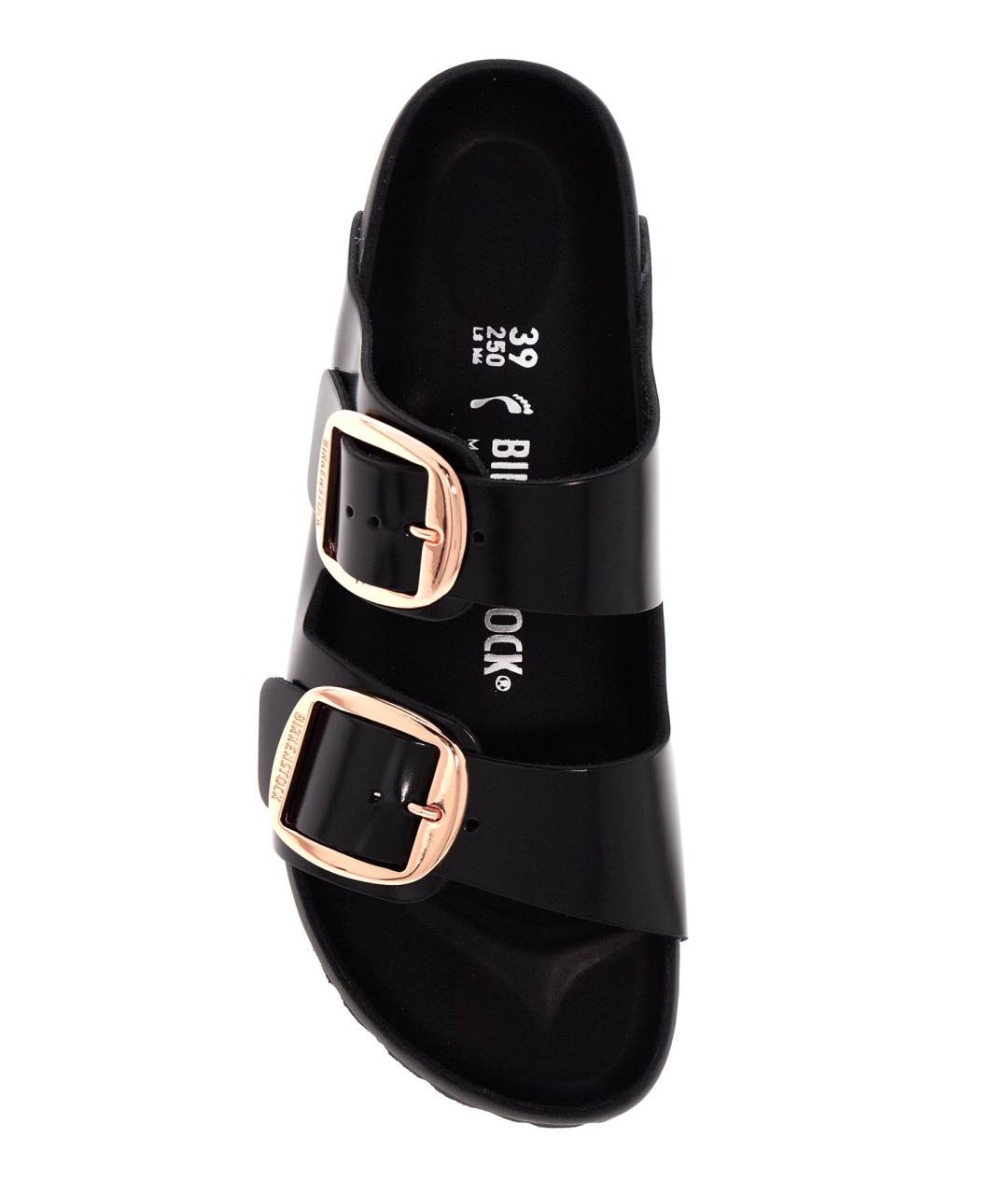 BIRKENSTOCK Черные кожаные шлепанцы, фото 3