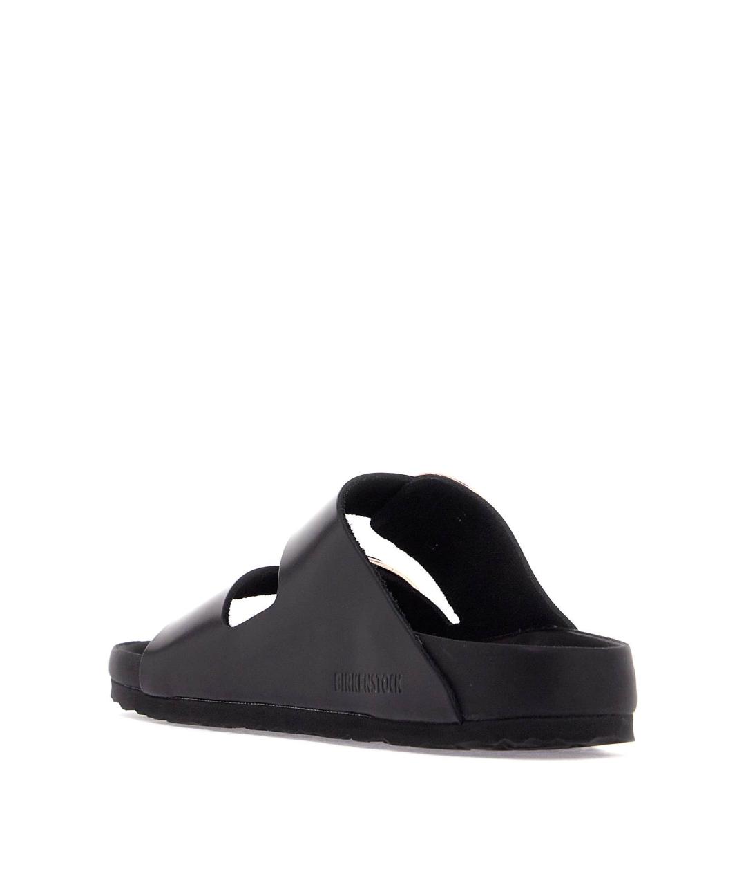 BIRKENSTOCK Черные кожаные шлепанцы, фото 4