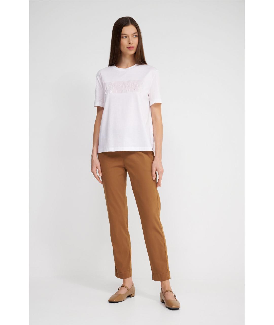 MAX MARA Белая хлопковая футболка, фото 3