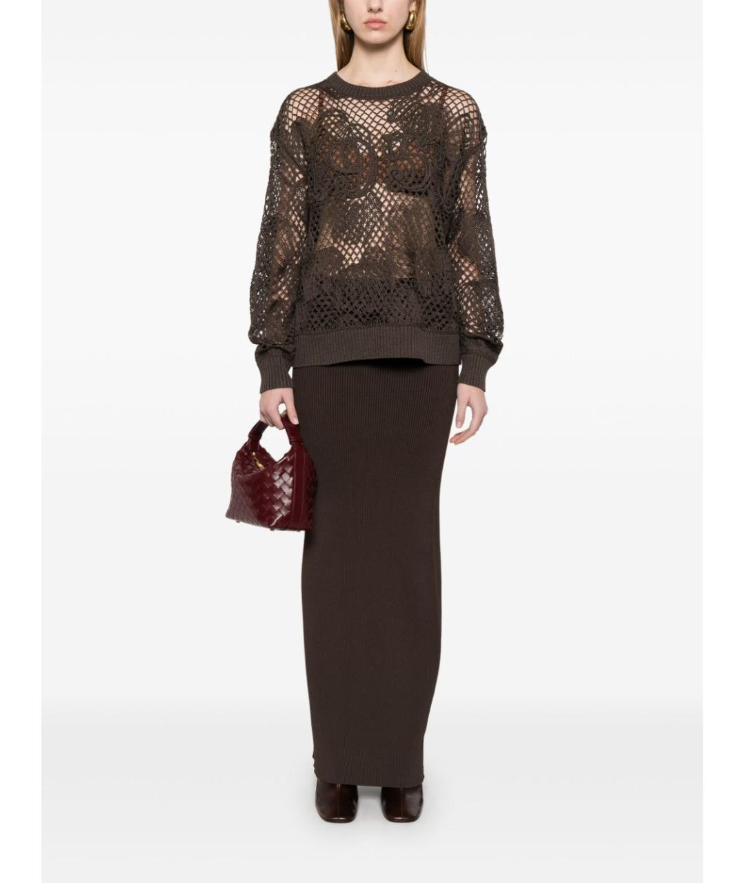 MAX MARA Коричневый хлопковый джемпер / свитер, фото 3