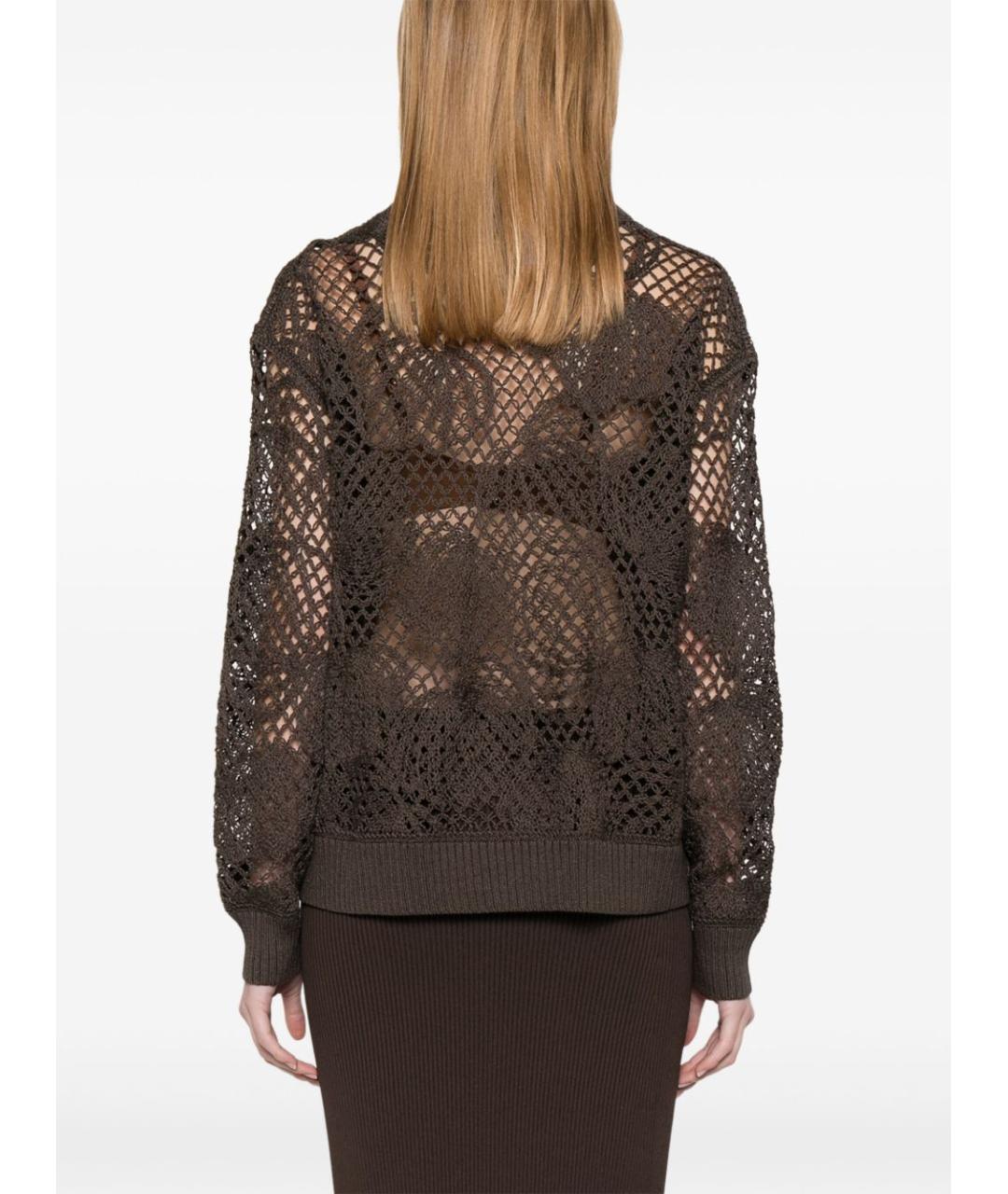 MAX MARA Коричневый хлопковый джемпер / свитер, фото 4