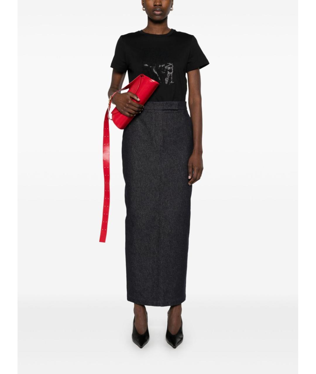 MAX MARA Черная хлопковая футболка, фото 3