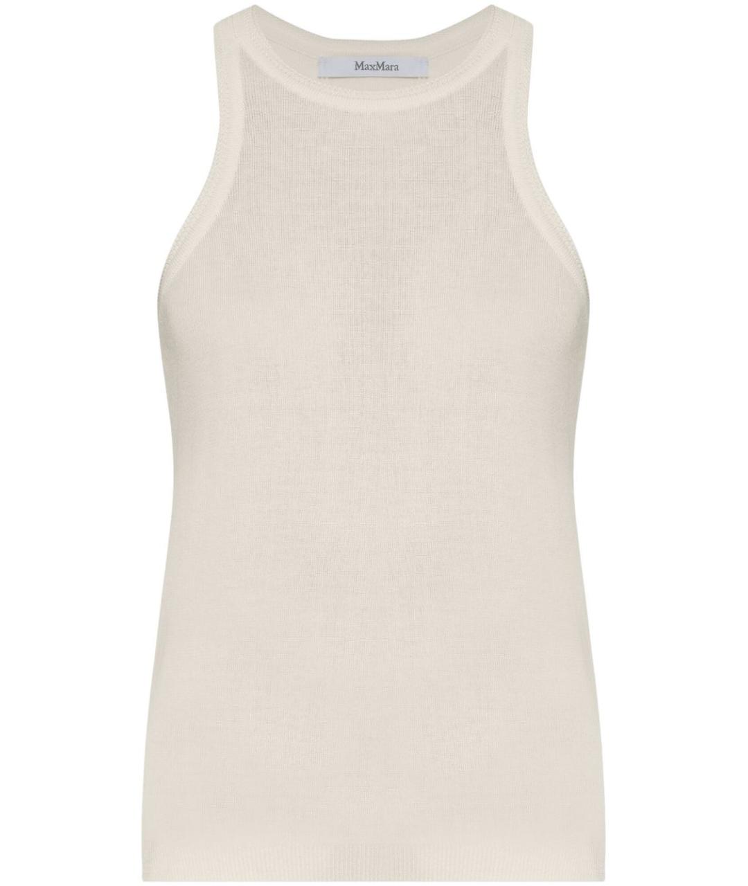 MAX MARA Бежевая хлопковая майка, фото 1