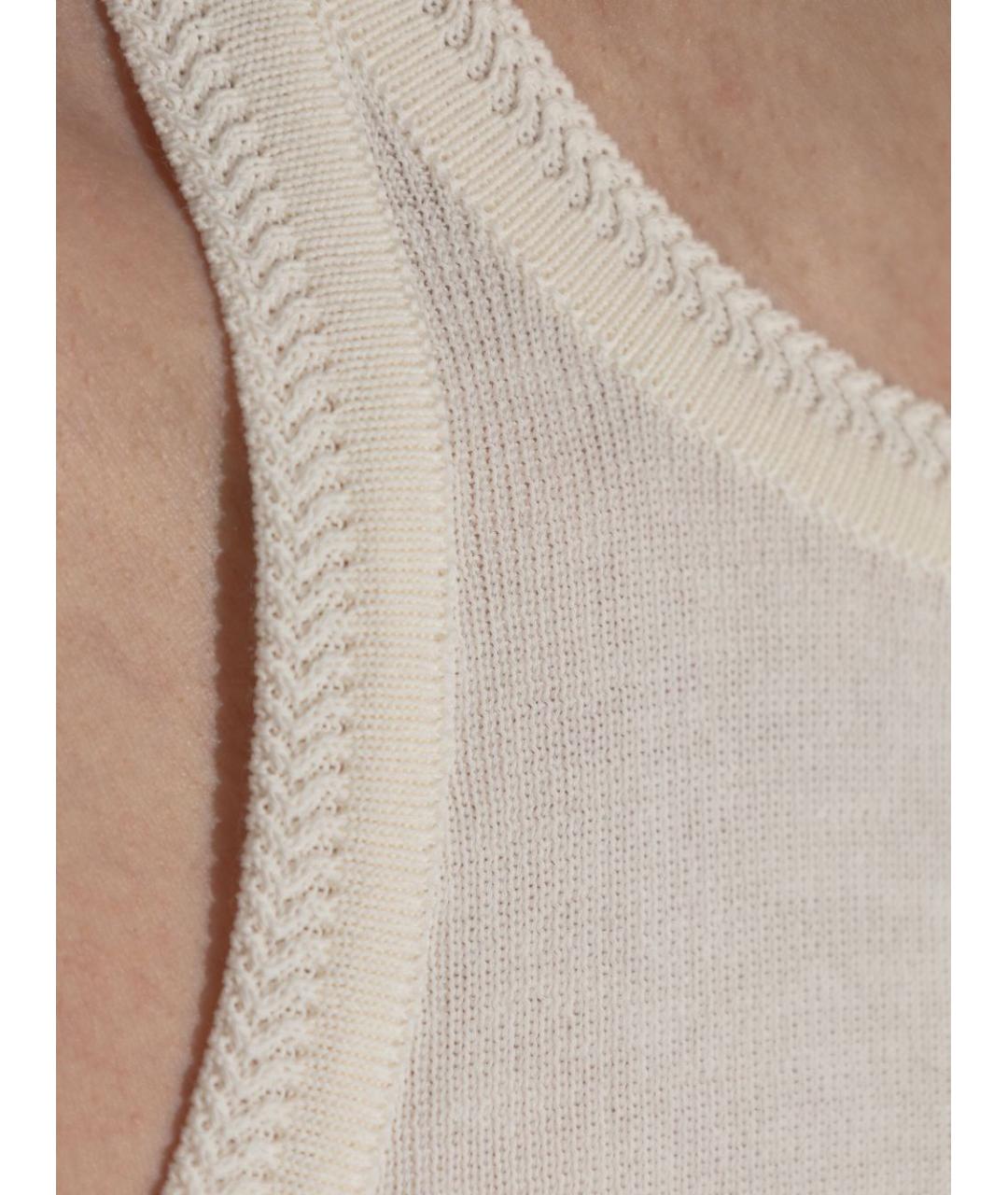 MAX MARA Бежевая хлопковая майка, фото 2