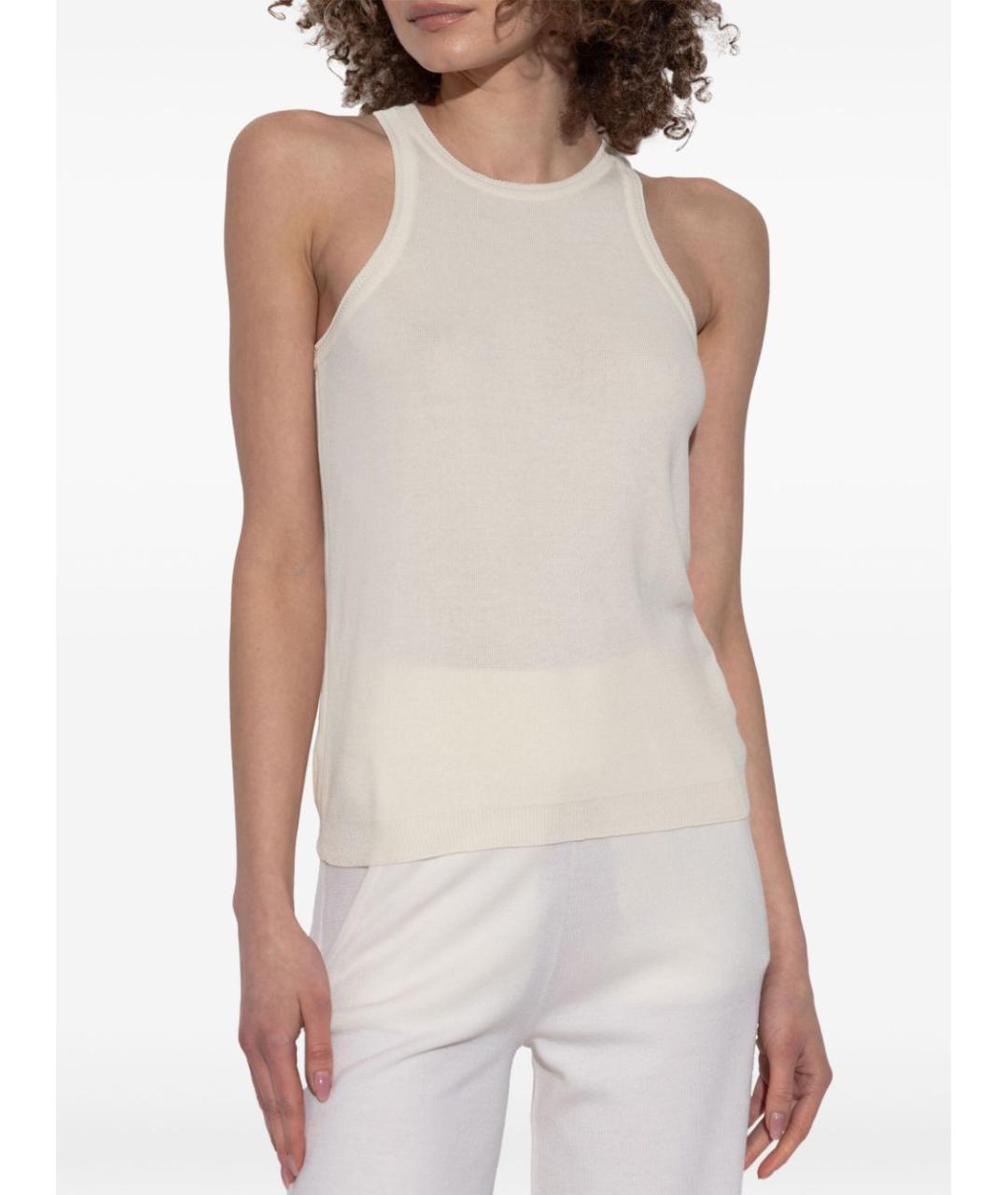 MAX MARA Бежевая хлопковая майка, фото 5