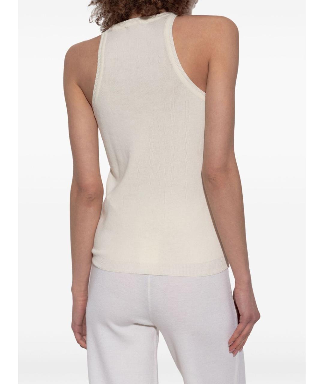 MAX MARA Бежевая хлопковая майка, фото 3