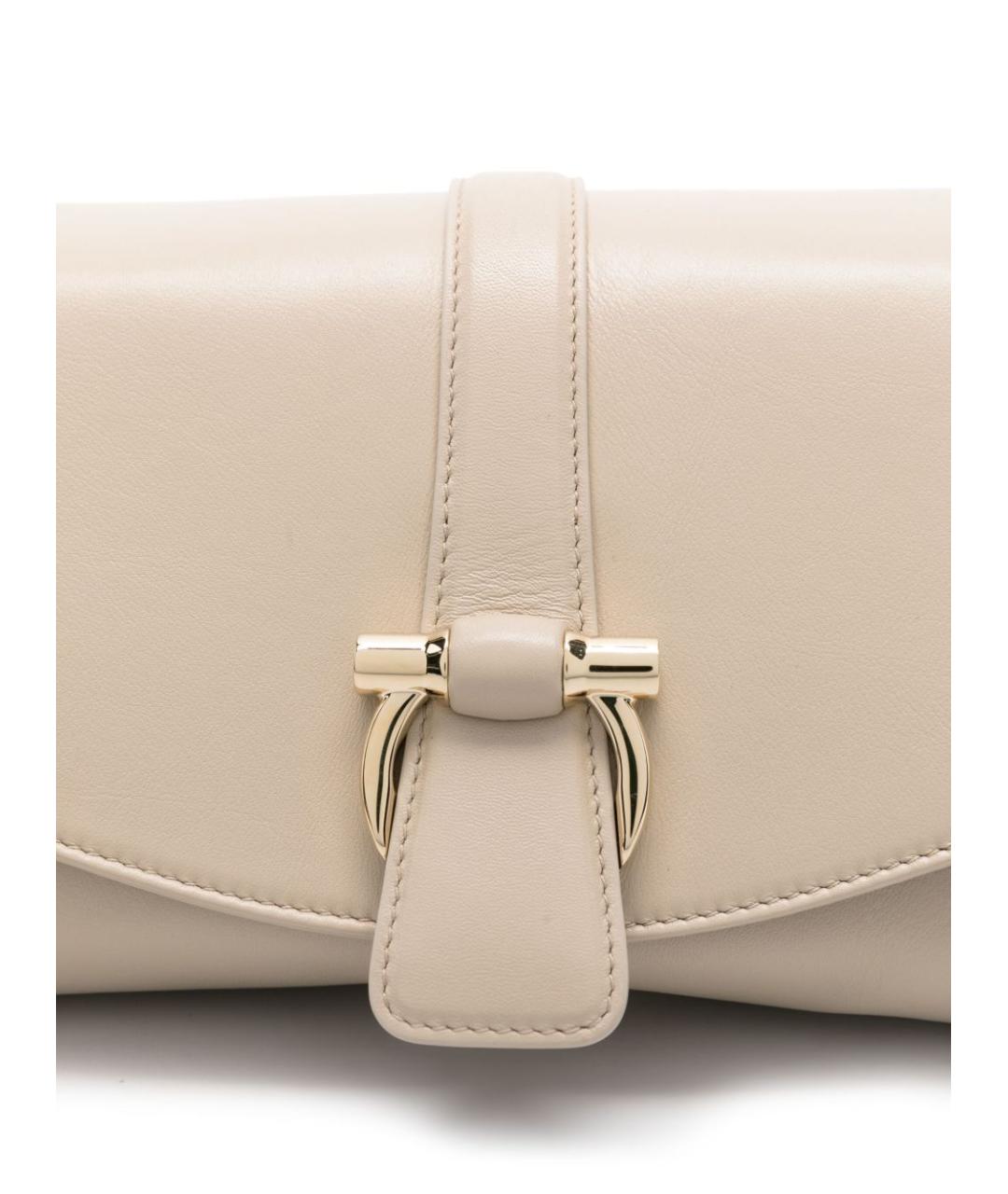 FERRAGAMO Бежевая кожаная сумка через плечо, фото 3