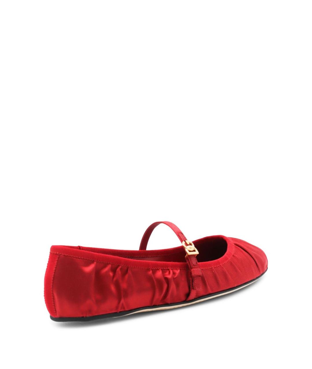 DOLCE&GABBANA Красные текстильные балетки, фото 3
