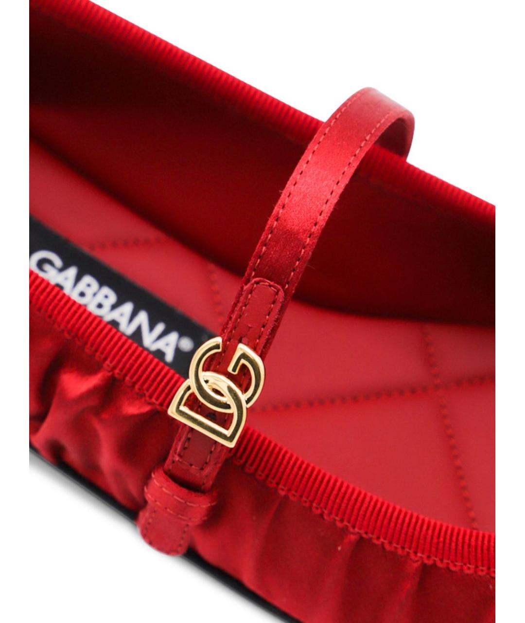 DOLCE&GABBANA Красные текстильные балетки, фото 4