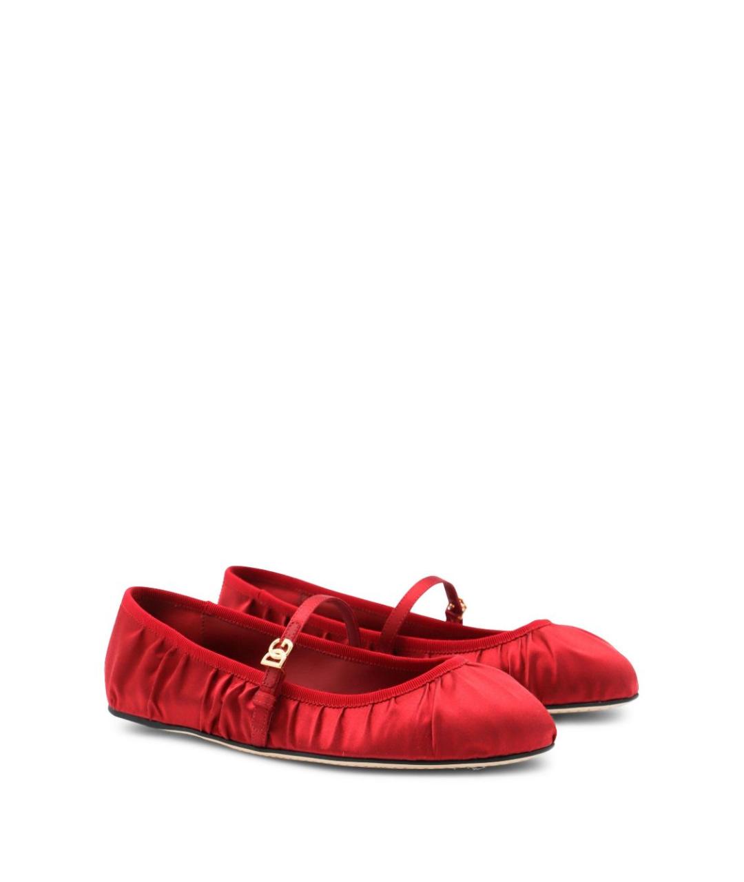 DOLCE&GABBANA Красные текстильные балетки, фото 2