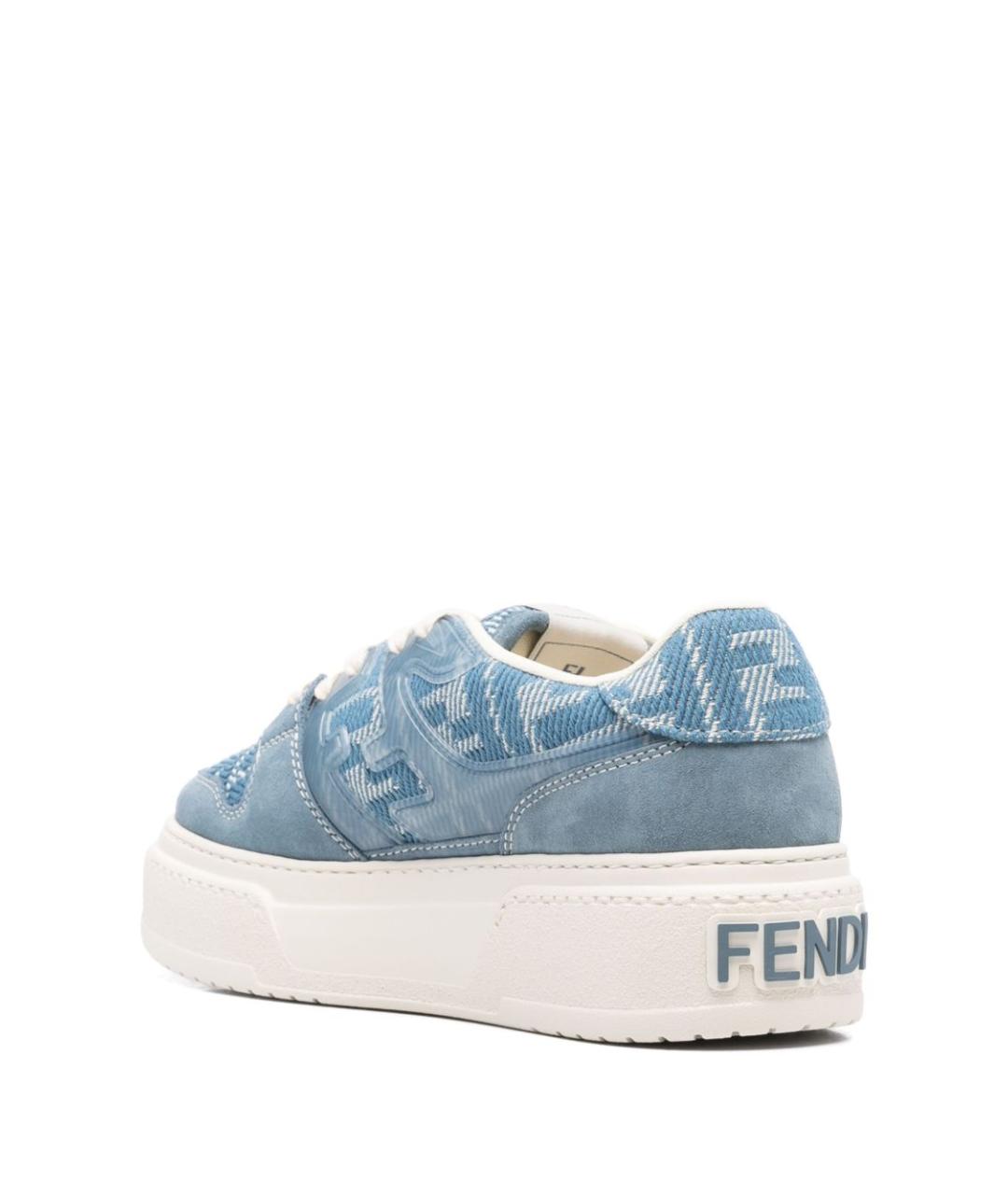 FENDI Голубые замшевые кеды, фото 2