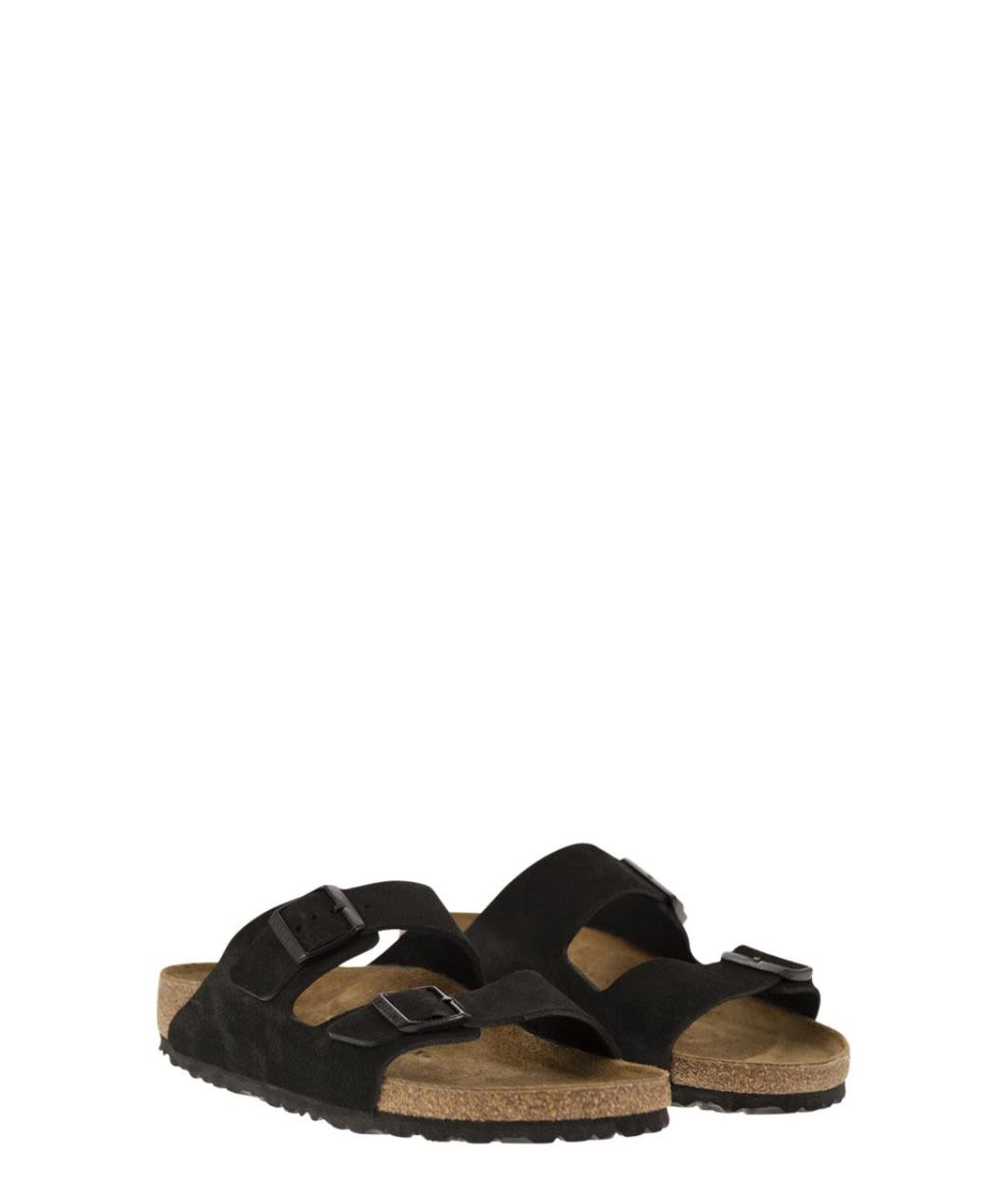 BIRKENSTOCK Черные замшевые шлепанцы, фото 4