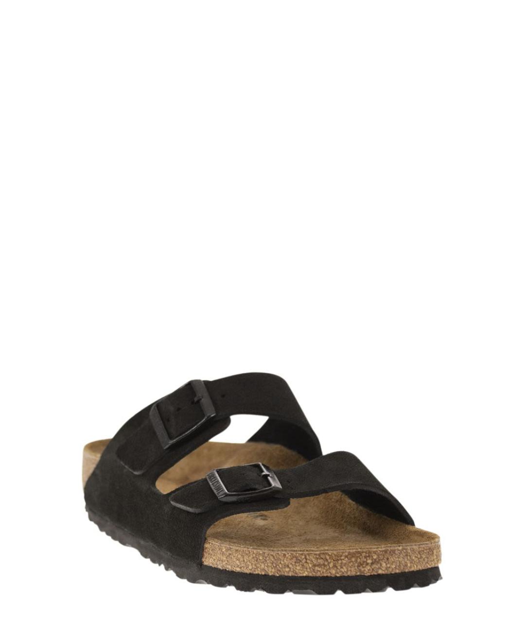 BIRKENSTOCK Черные замшевые шлепанцы, фото 2