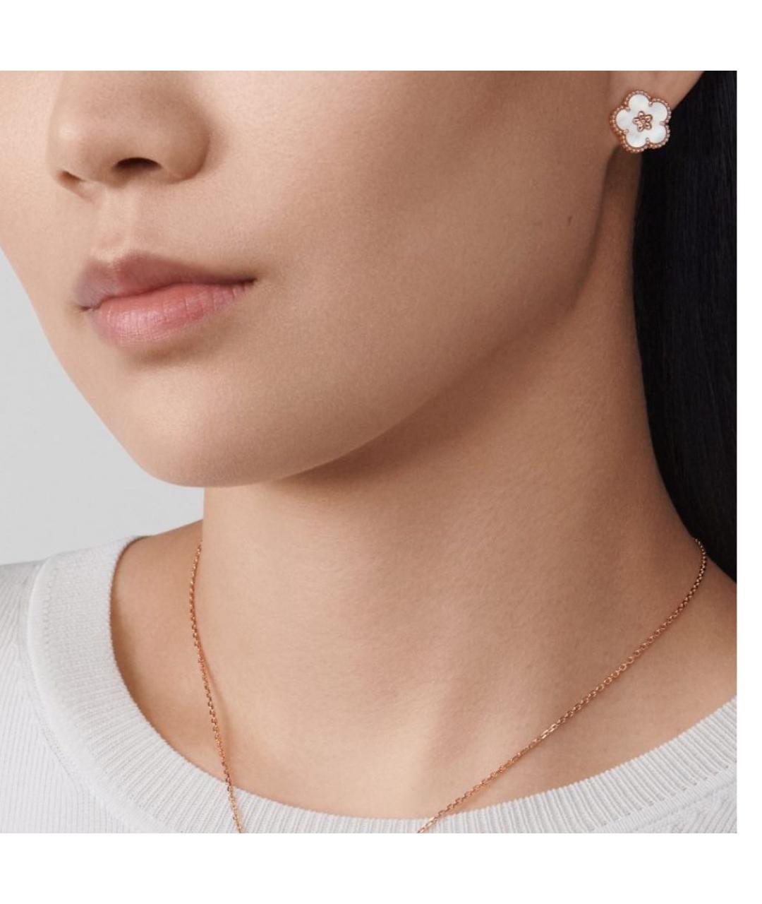VAN CLEEF & ARPELS Белые серьги из розового золота, фото 2