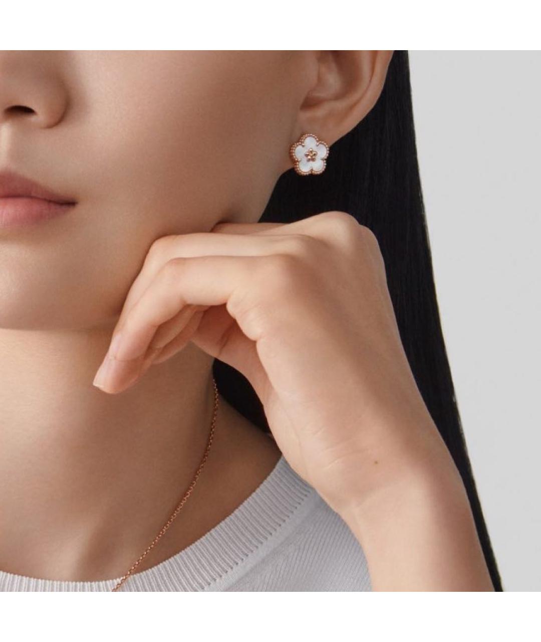 VAN CLEEF & ARPELS Белые серьги из розового золота, фото 3