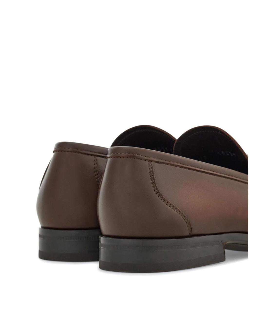 FERRAGAMO Коричневые кожаные лоферы, фото 2