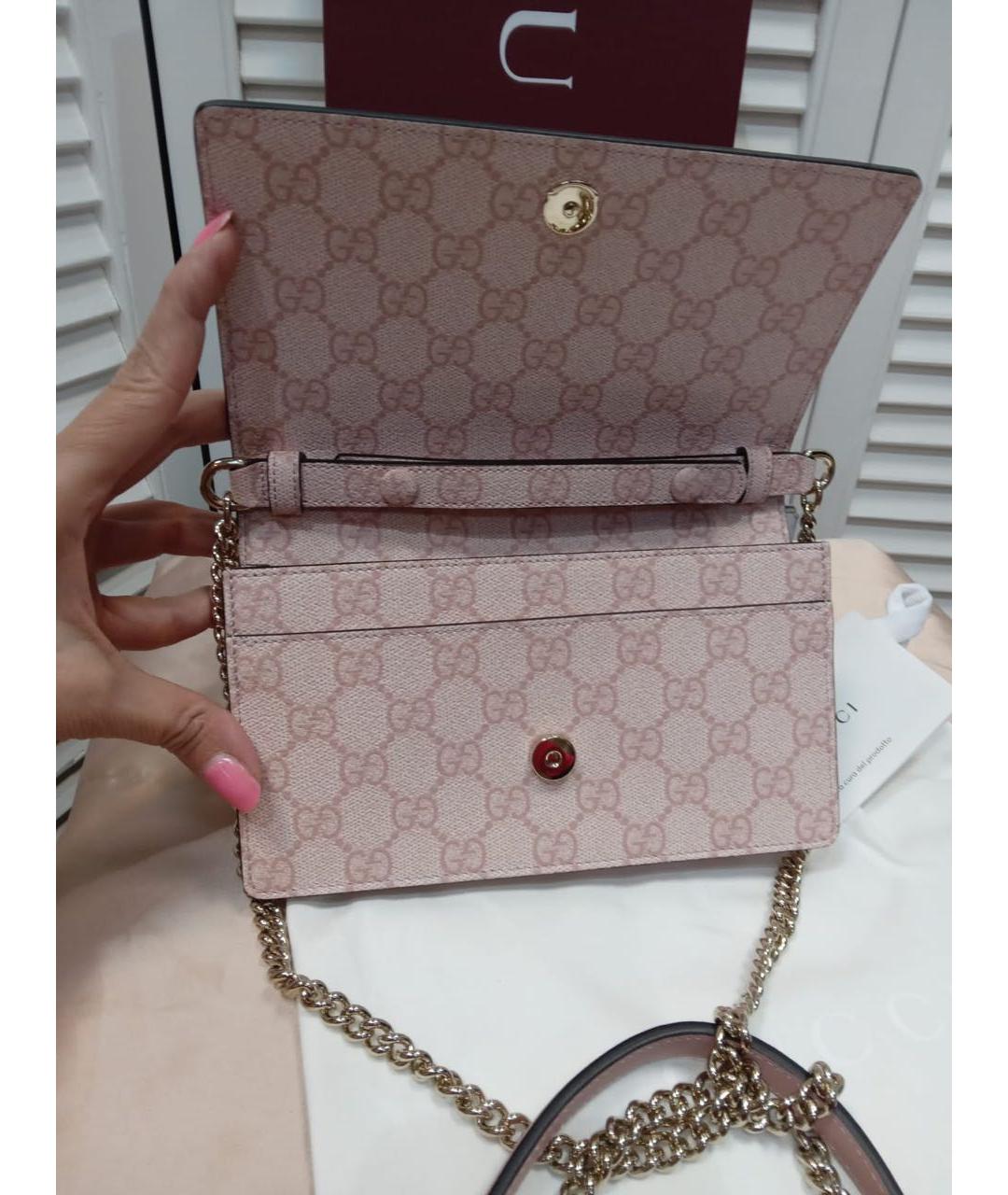 GUCCI Розовая кожаная сумка через плечо, фото 3
