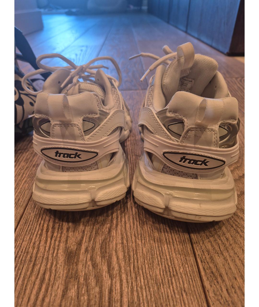 BALENCIAGA Белые кроссовки из искусственной кожи, фото 4