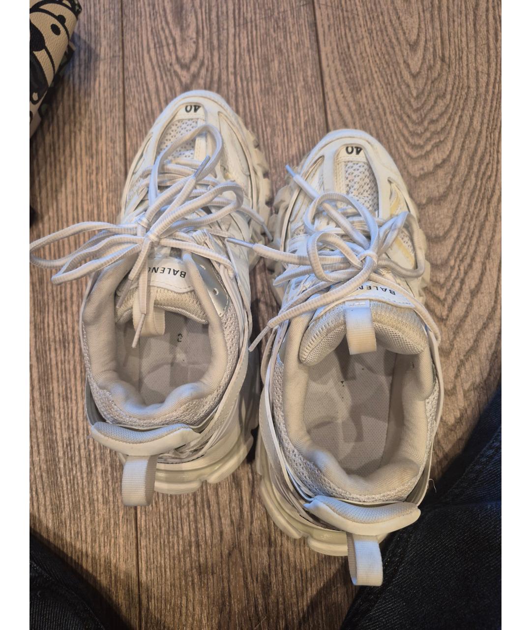BALENCIAGA Белые кроссовки из искусственной кожи, фото 3