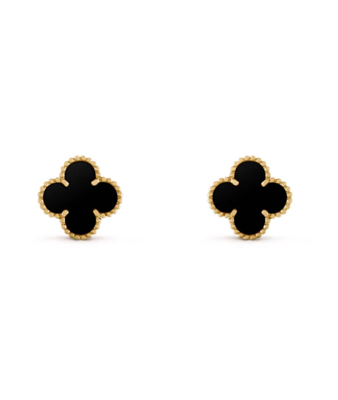 VAN CLEEF & ARPELS Черные серьги из желтого золота, фото 3