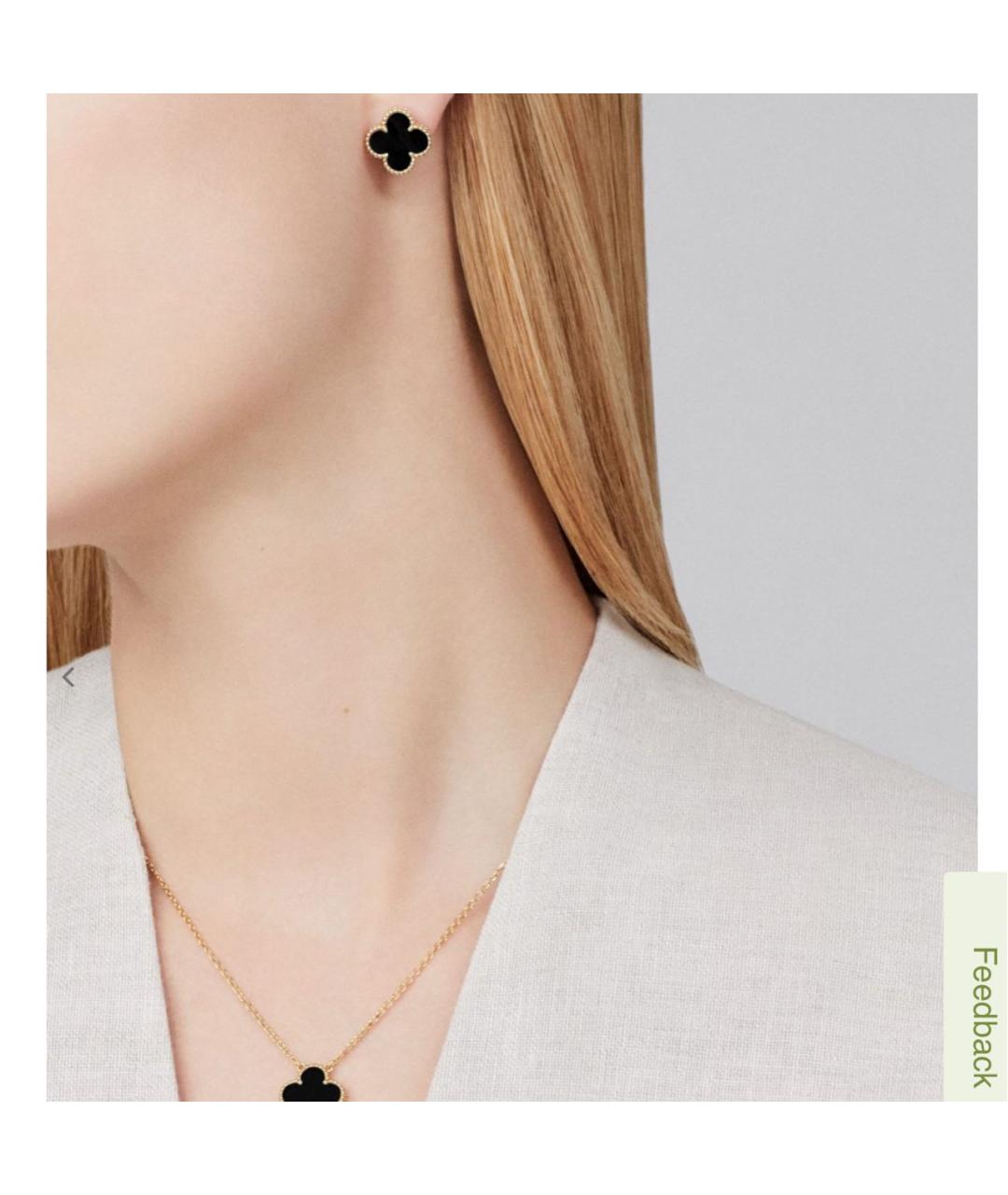 VAN CLEEF & ARPELS Черные серьги из желтого золота, фото 2