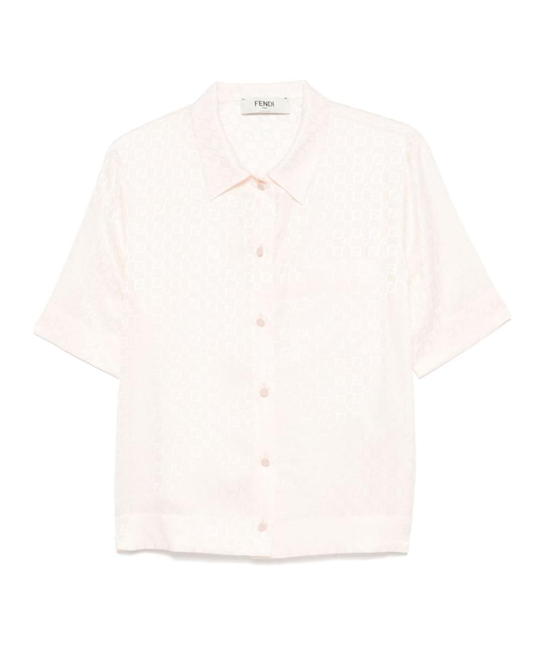 FENDI Розовая шелковая рубашка, фото 1