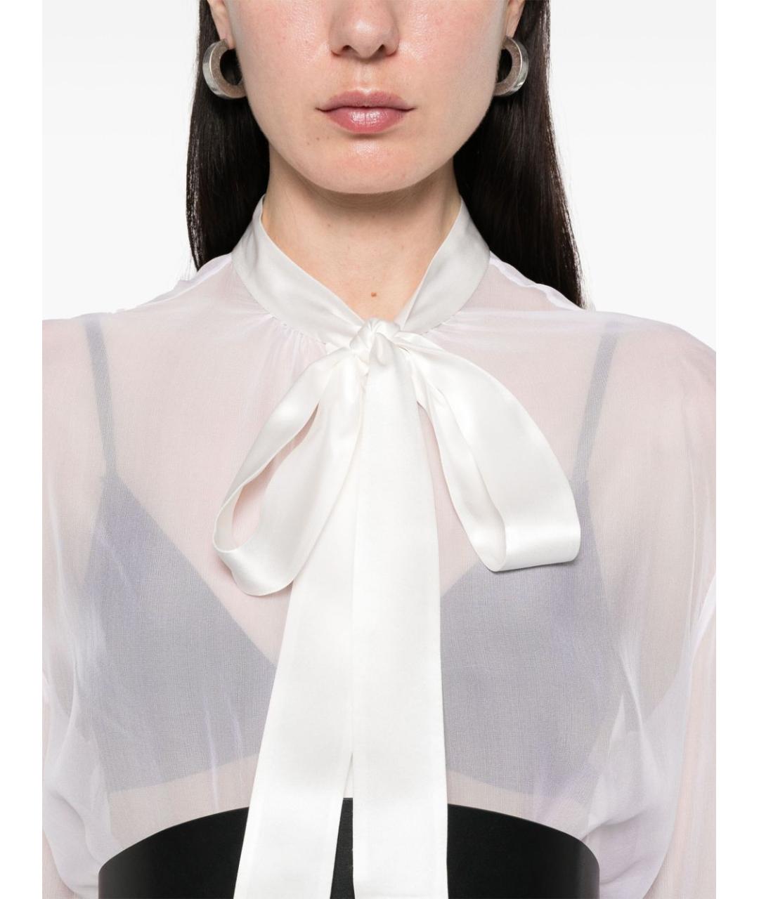 DOLCE&GABBANA Белая шелковая рубашка, фото 3