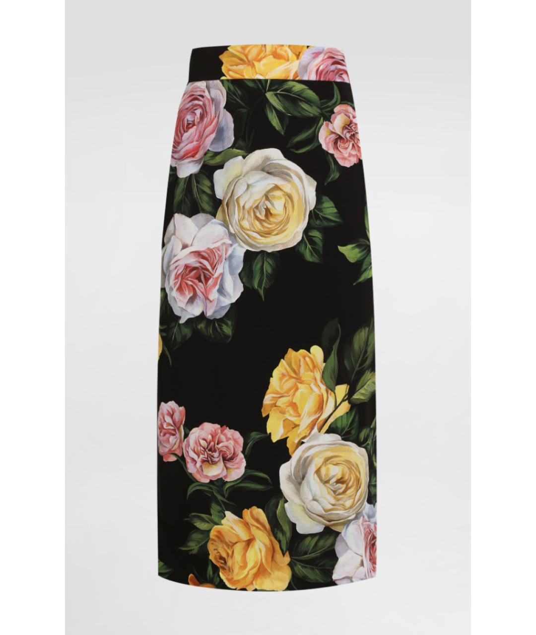 DOLCE&GABBANA Мульти шелковая юбка миди, фото 7