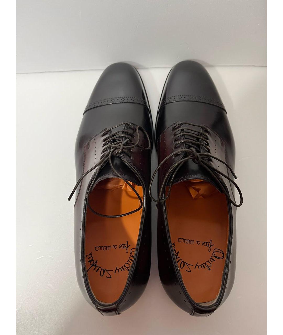 SANTONI Коричневые кожаные низкие ботинки, фото 3