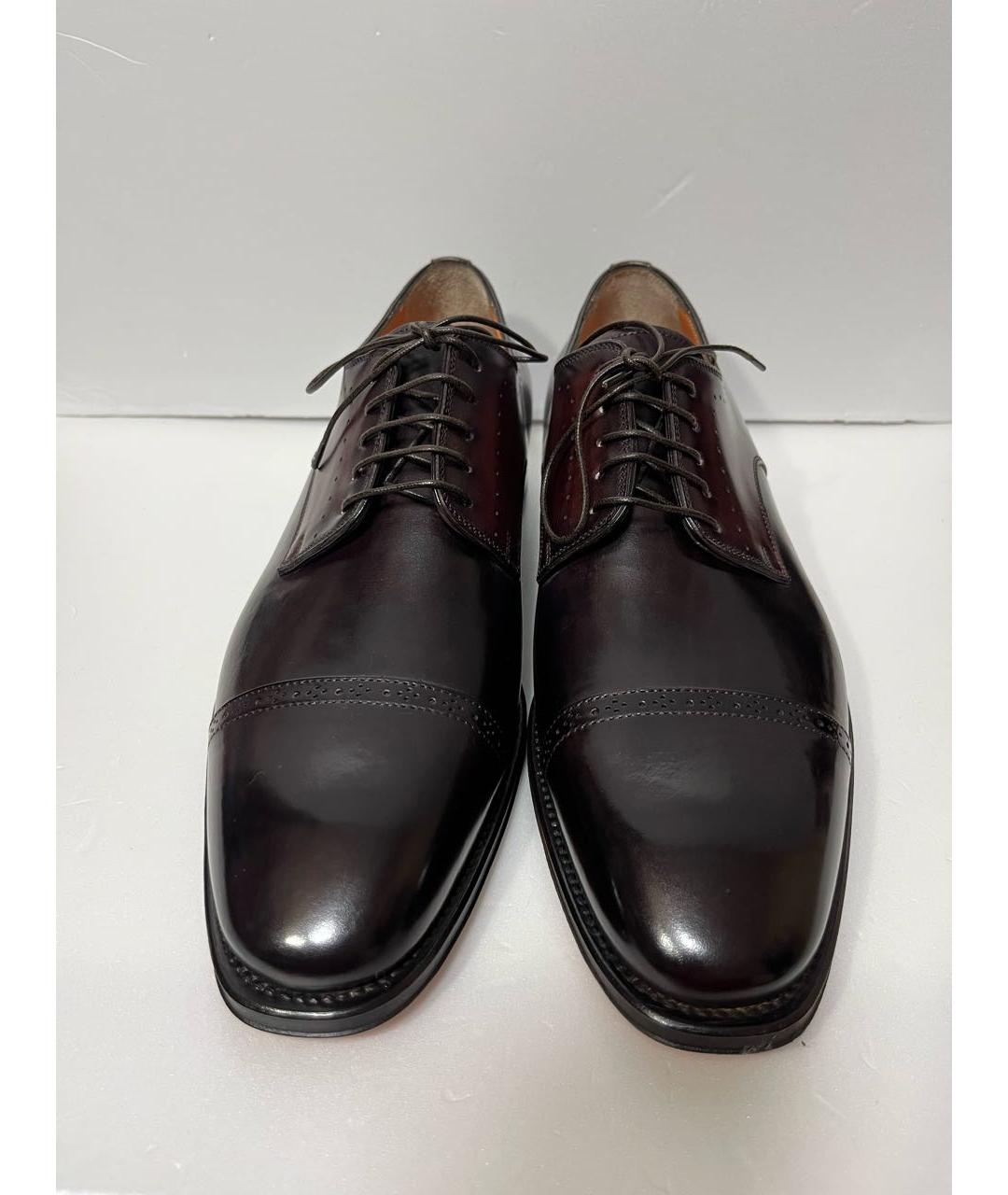 SANTONI Коричневые кожаные низкие ботинки, фото 2