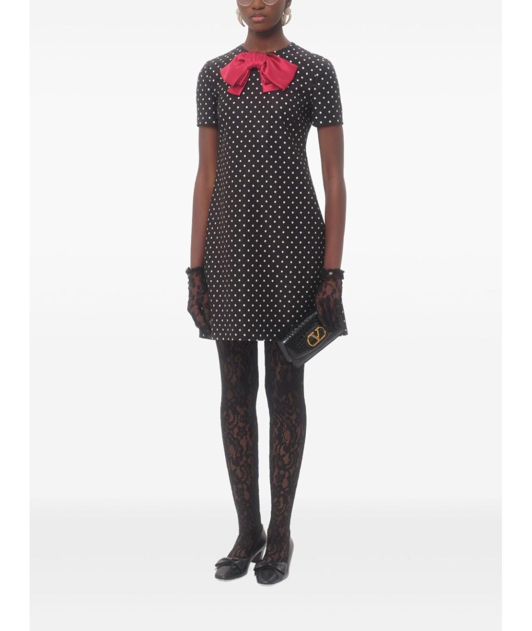 VALENTINO Черное вискозное повседневное платье, фото 4