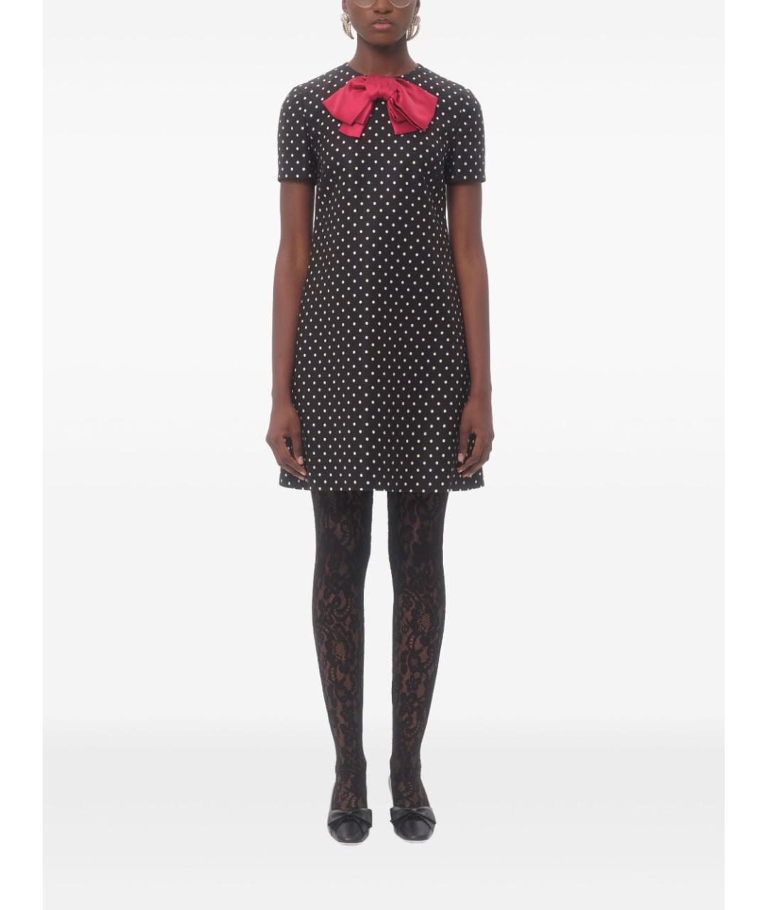 VALENTINO Черное вискозное повседневное платье, фото 3