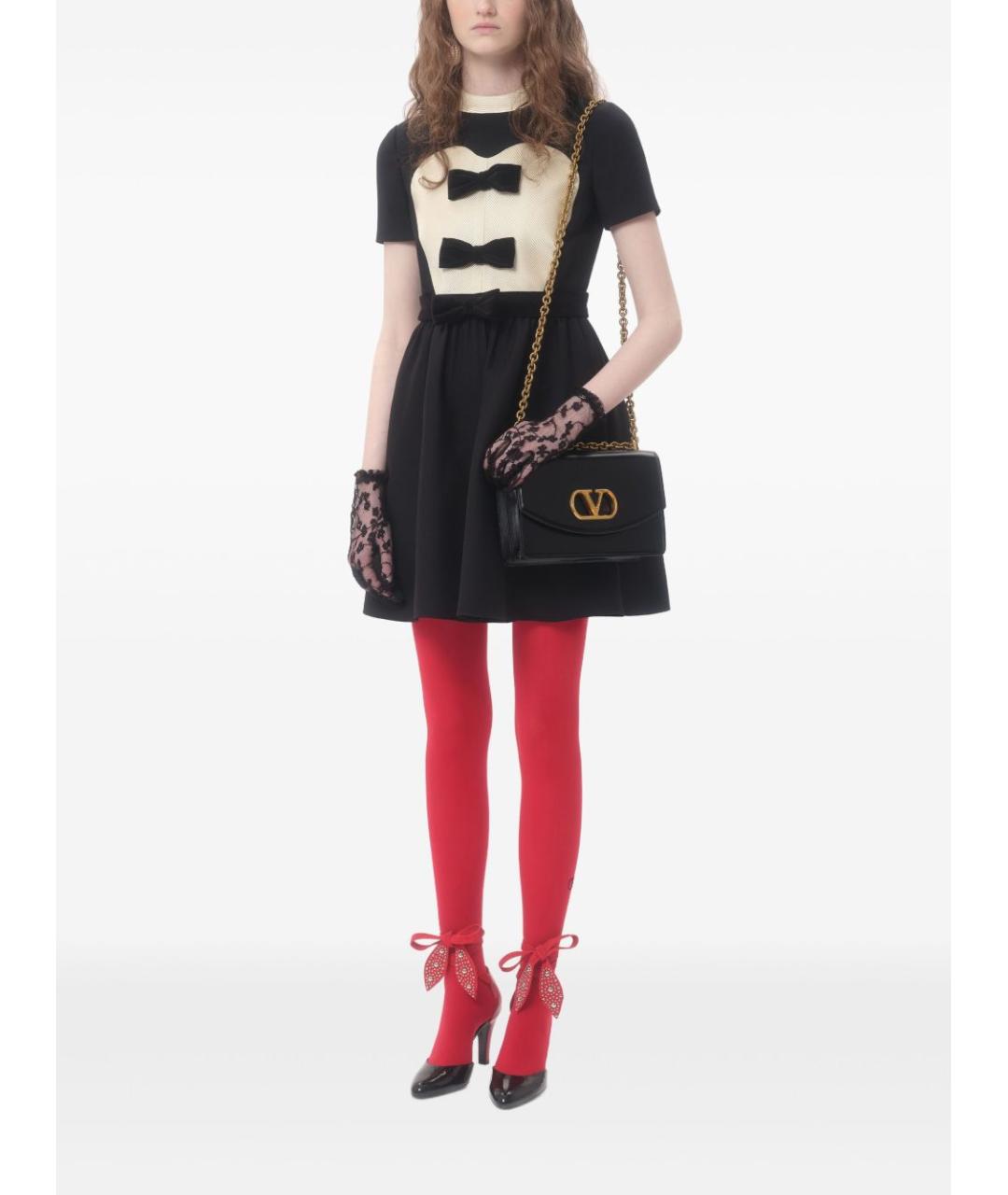 VALENTINO Черное шерстяное повседневное платье, фото 4