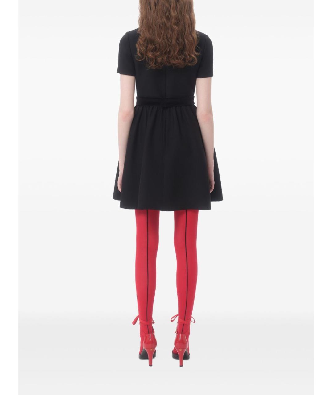VALENTINO Черное шерстяное повседневное платье, фото 3