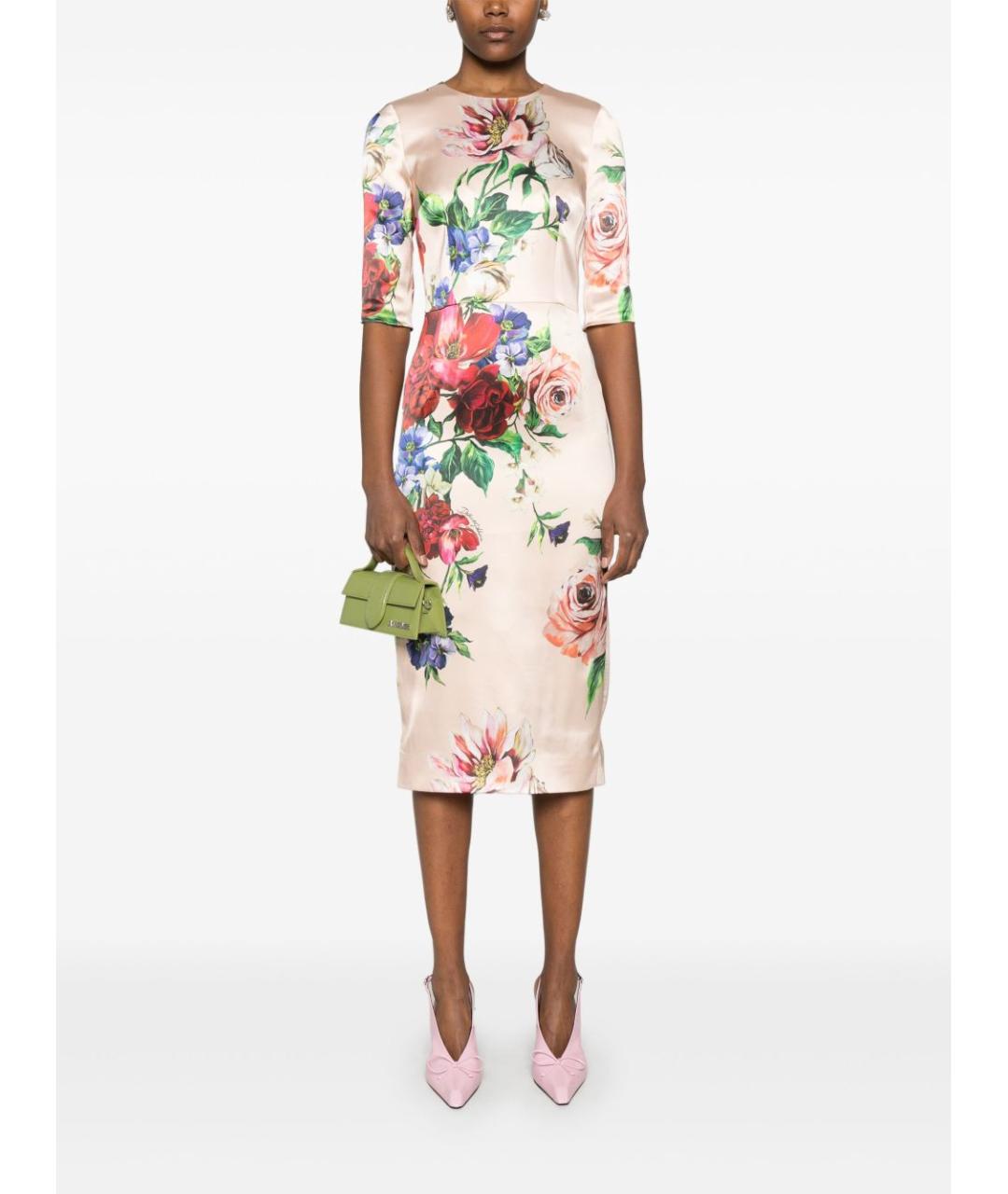 DOLCE&GABBANA Мульти вискозное повседневное платье, фото 3