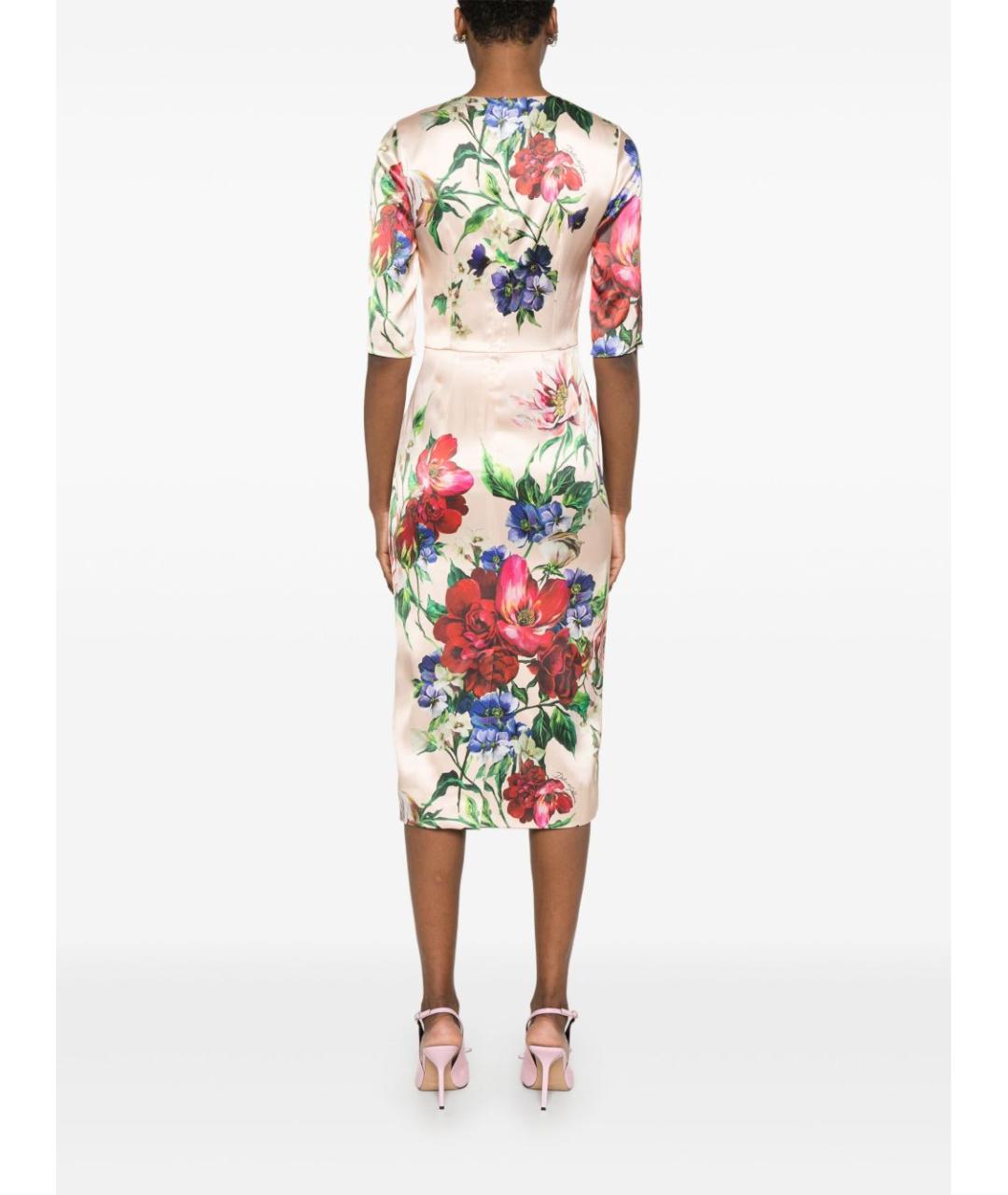 DOLCE&GABBANA Мульти вискозное повседневное платье, фото 4
