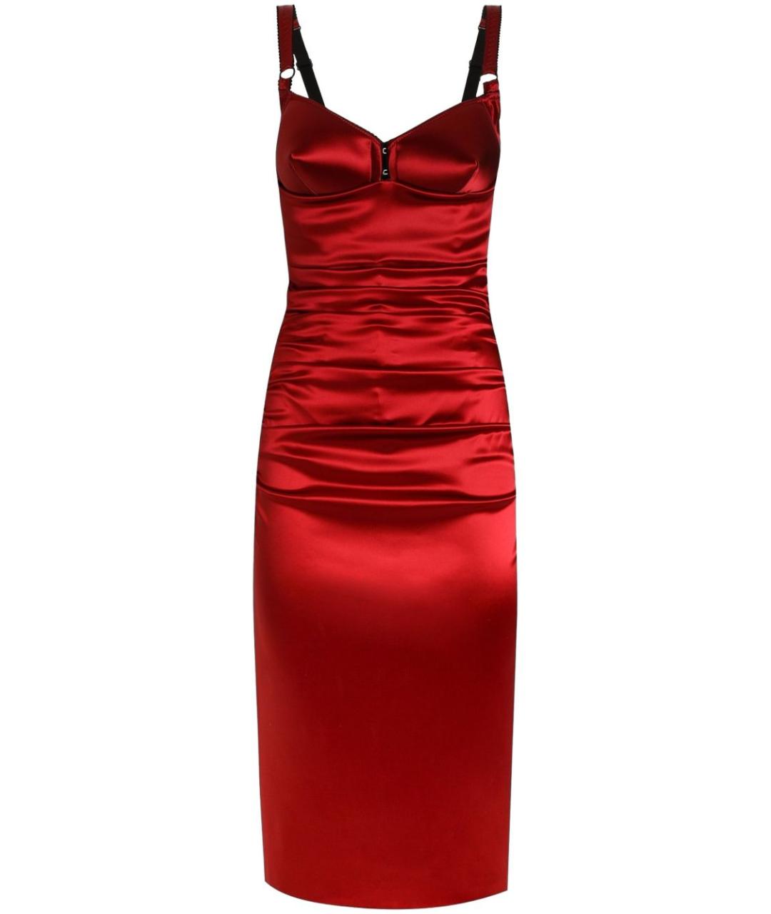 DOLCE&GABBANA Красное ацетатное платье, фото 1