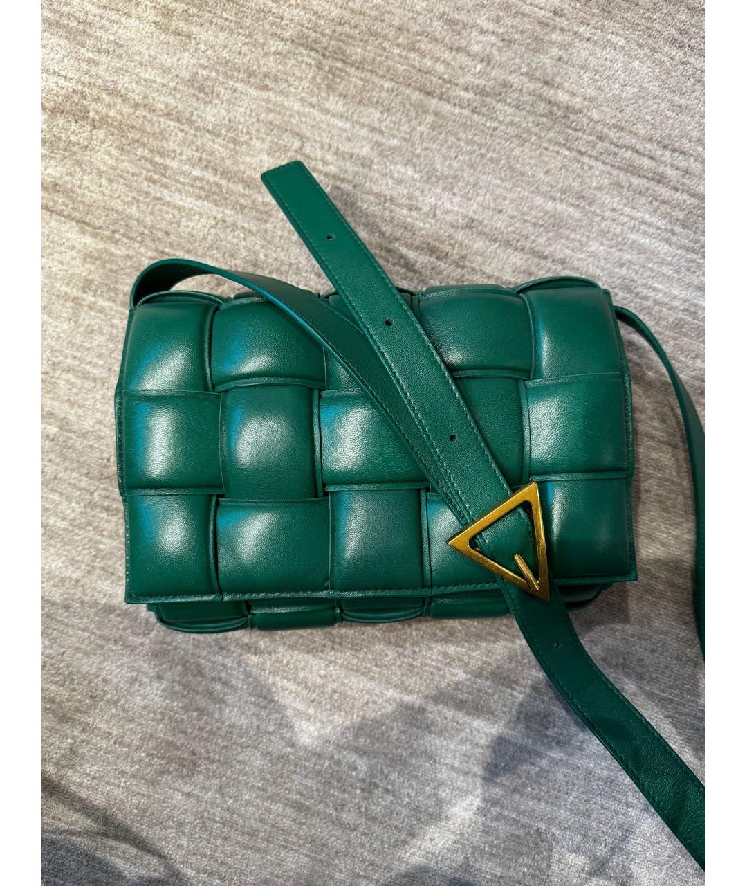 BOTTEGA VENETA Зеленая кожаная сумка через плечо, фото 2