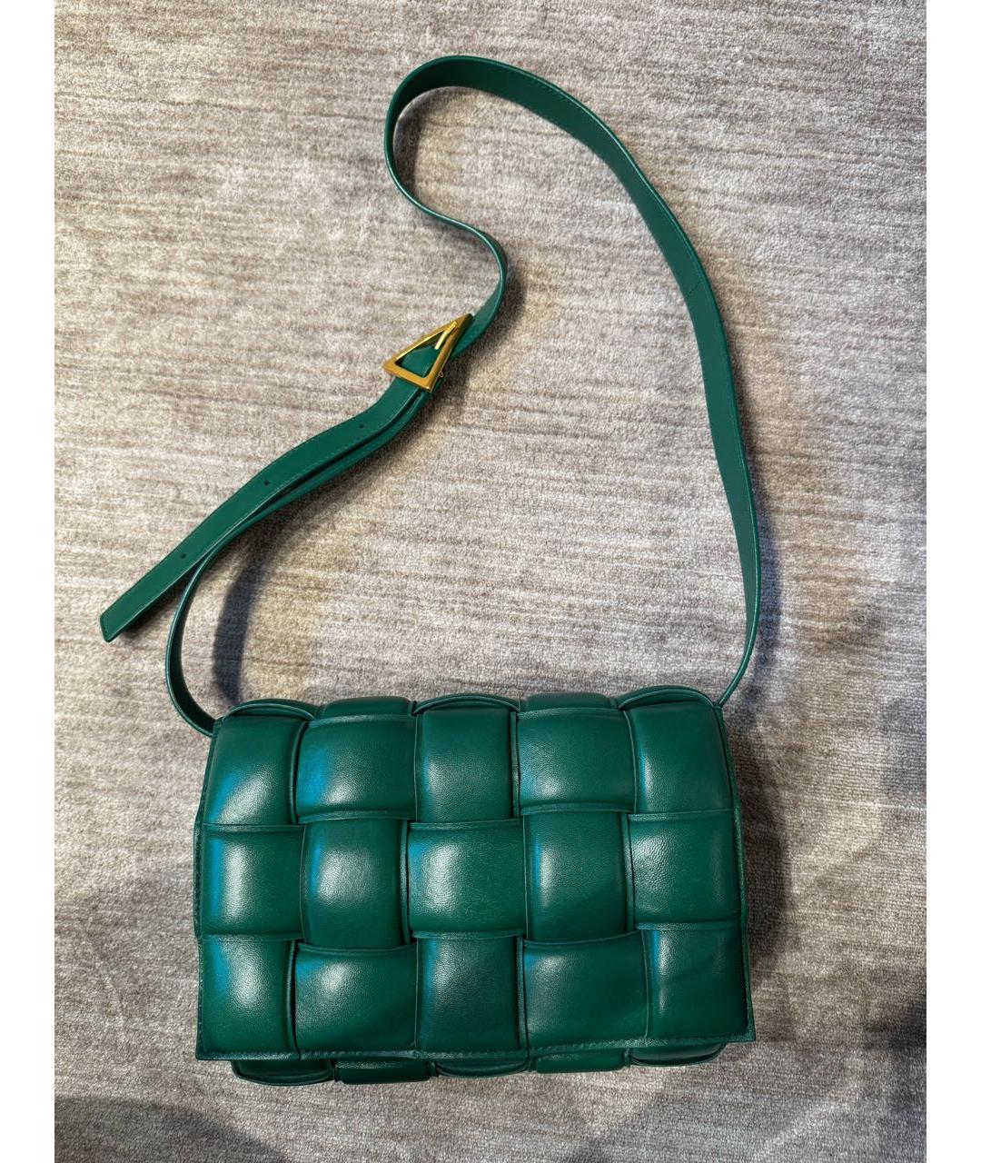 BOTTEGA VENETA Зеленая кожаная сумка через плечо, фото 5
