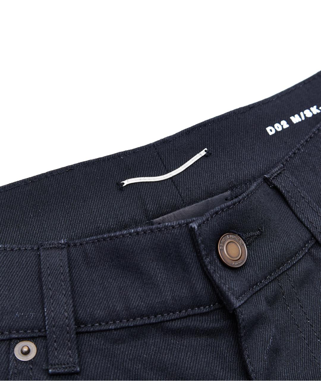 SAINT LAURENT Черные хлопко-эластановые джинсы скинни, фото 5