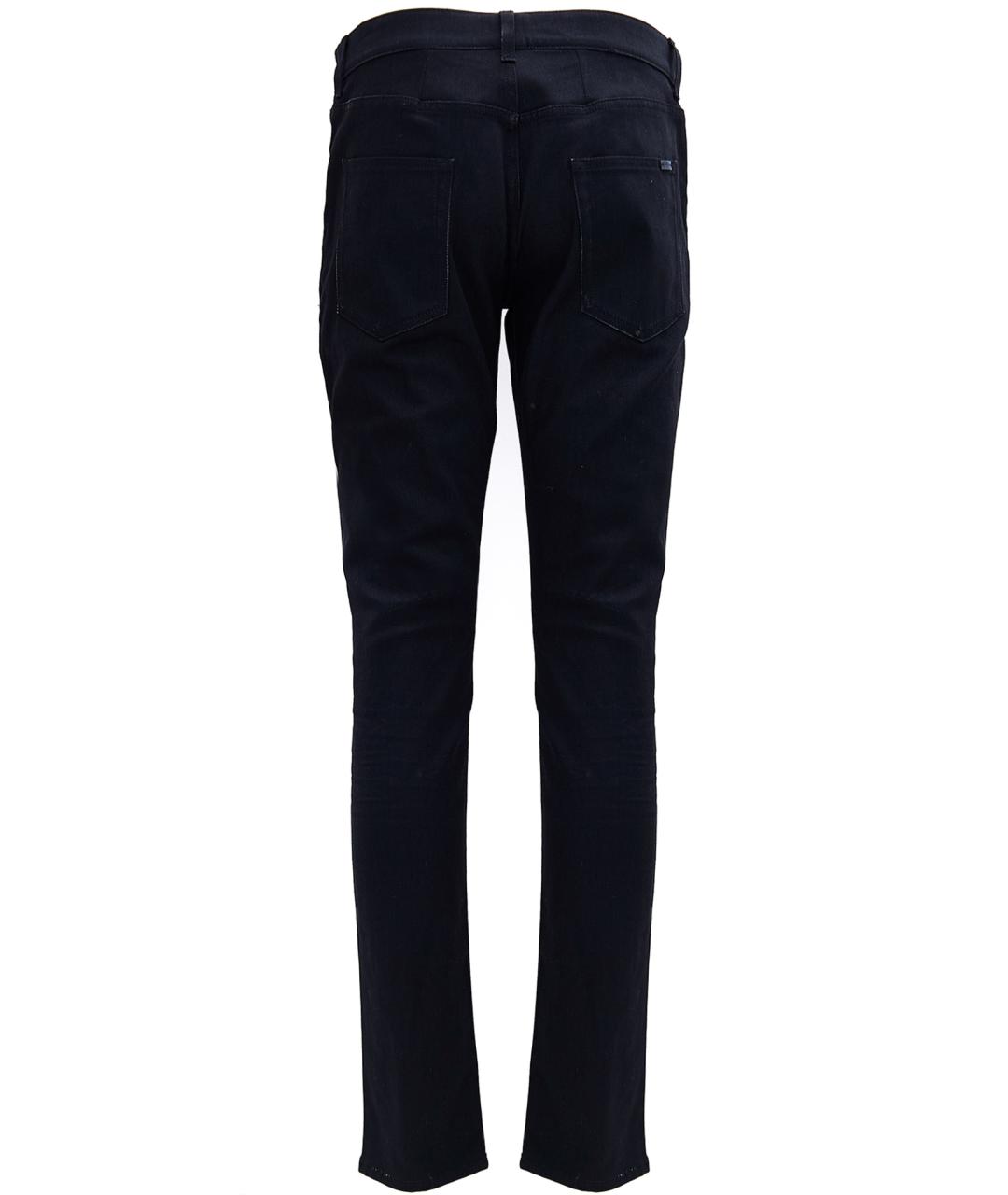 SAINT LAURENT Черные хлопко-эластановые джинсы скинни, фото 2