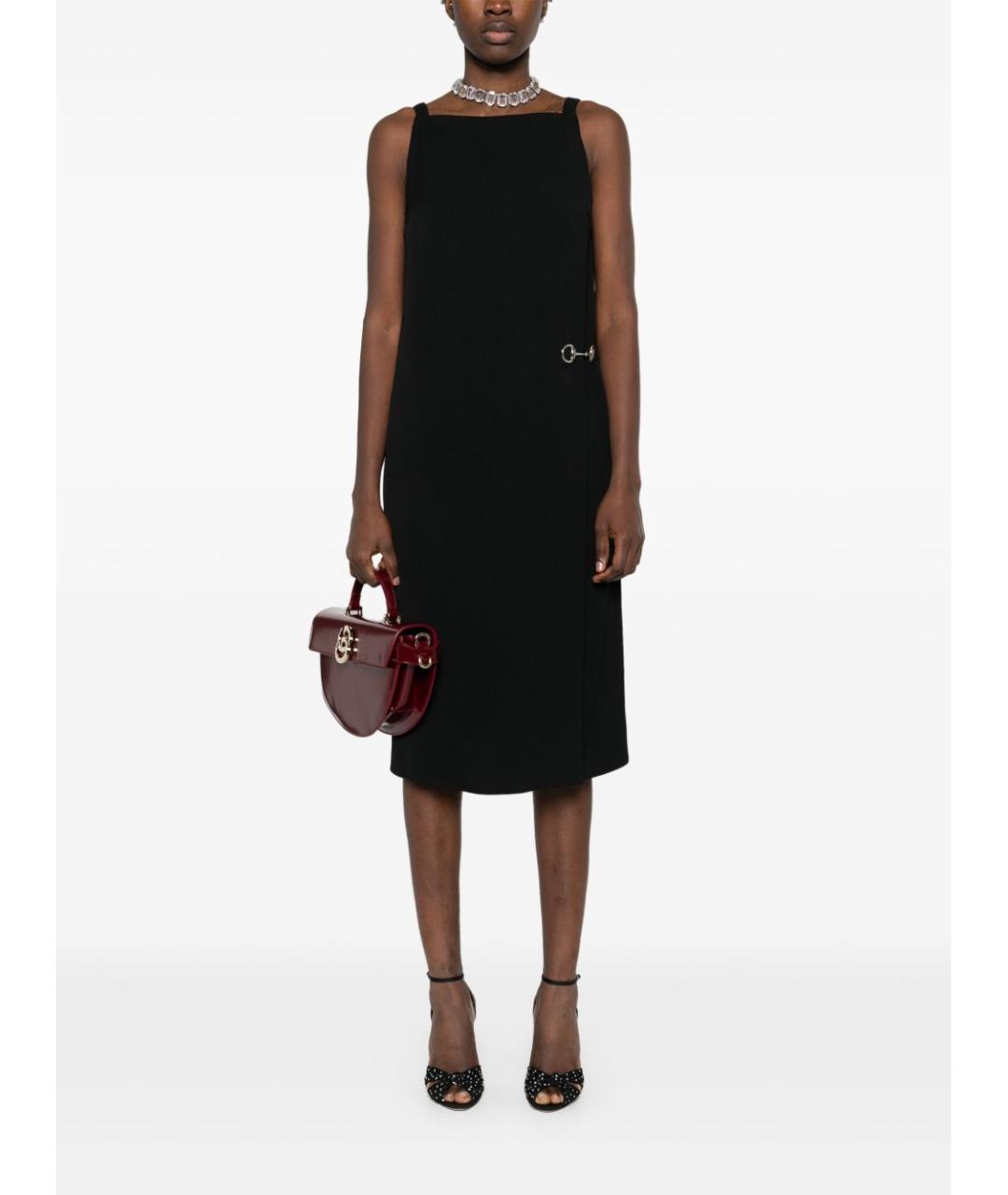 GUCCI Черное шелковое повседневное платье, фото 3