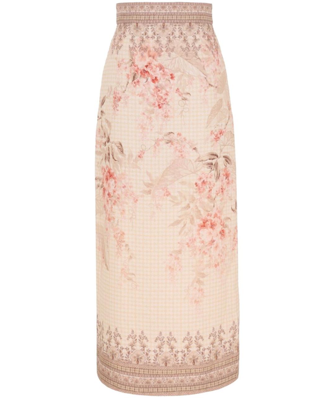 ZIMMERMANN Мульти льняная юбка миди, фото 1