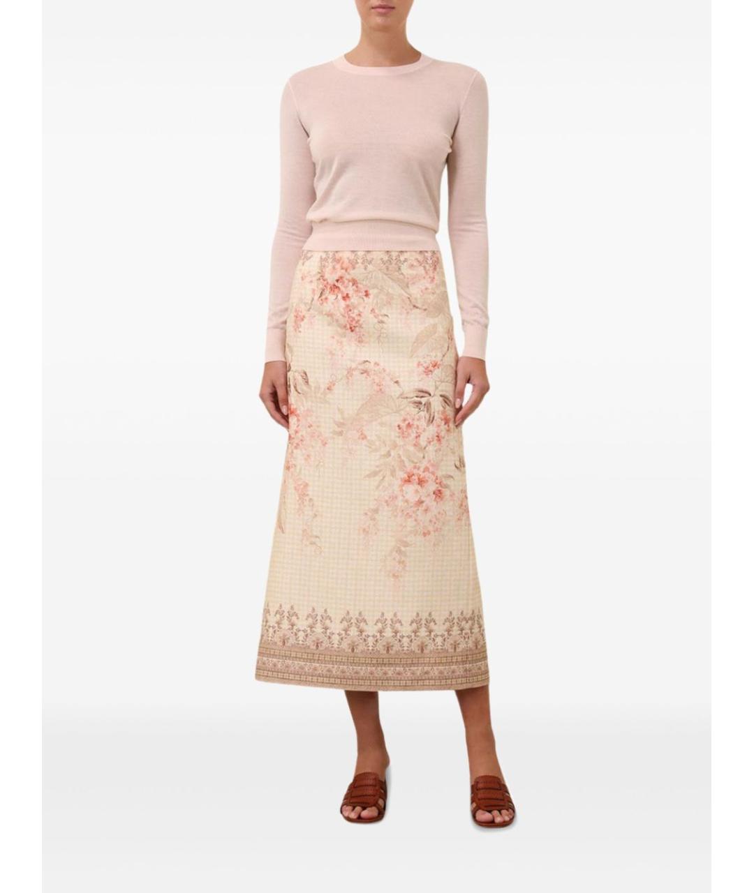ZIMMERMANN Мульти льняная юбка миди, фото 2
