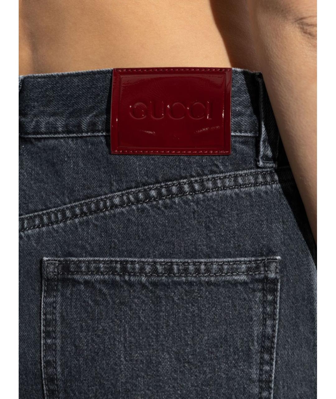 GUCCI Черные хлопковые прямые джинсы, фото 4