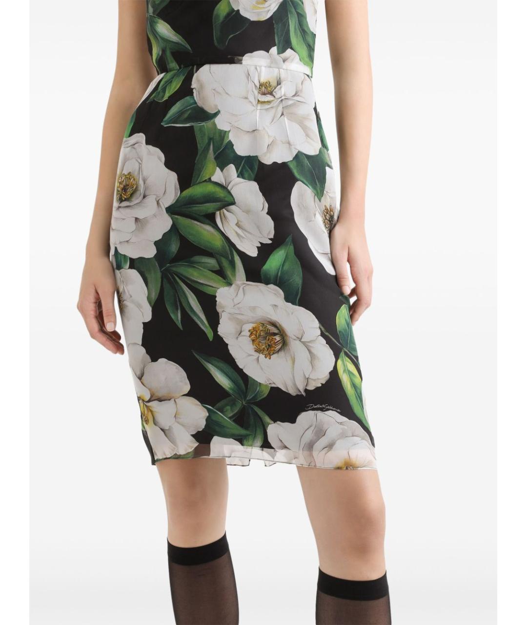 DOLCE&GABBANA Мульти шелковое коктейльное платье, фото 2