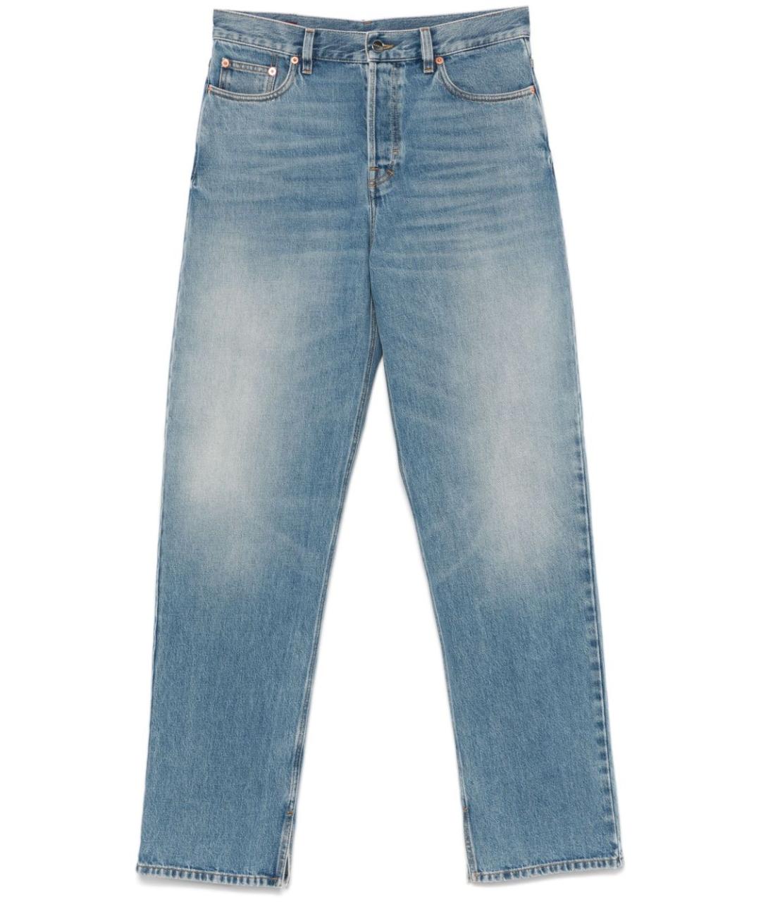 GUCCI Голубые хлопковые прямые джинсы, фото 1